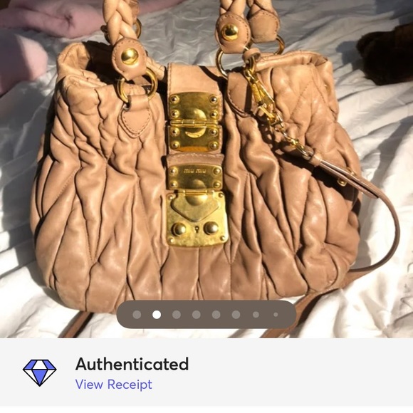 AUTH. MIU MIU by Prada Matelasse Coffer Lock Bag - Picture 2 of 13